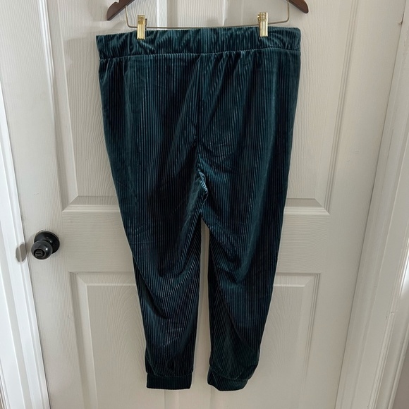 One 5 One Women's Size XL Velvet Drawstring Lounge  Blue Green Track Jogger Pant - Picture 1 of 2